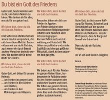 ökummenisches Friedensgebet als Bilddatei