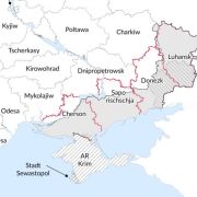 Ostukraine, Karte von der Bildungszentrale für politische Bildung, Ausschnitt
