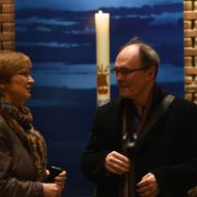 Gespräch über Konfessionsgrenzen hinweg, Superintendentin Schmid und Pastoralreferent Kindel.