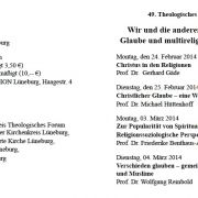 Terminübersicht Theologisches Forum 2014